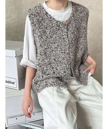marled wool vest / 3color　hm3226