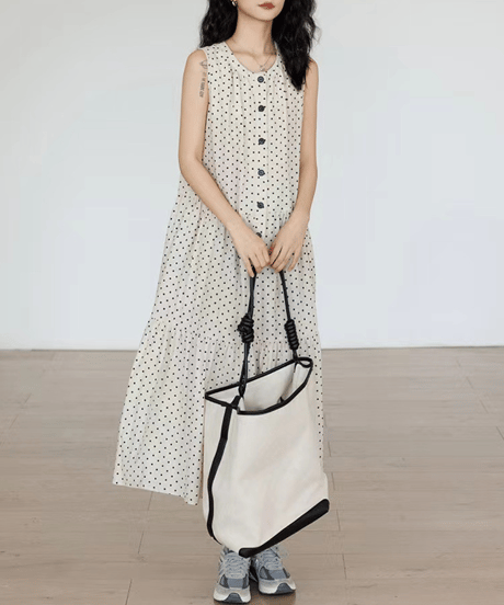dot sleeveless dress　hm2989