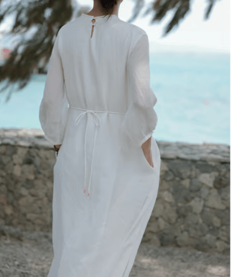 linen tie dress　hm2994