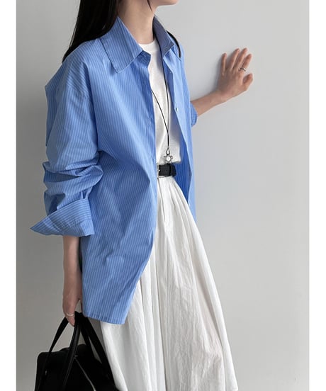 asymmetric stripe shirt / 2color　hm3251
