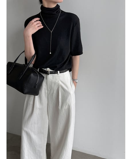 short-sleeve turtleneck top / 4color　hm3263