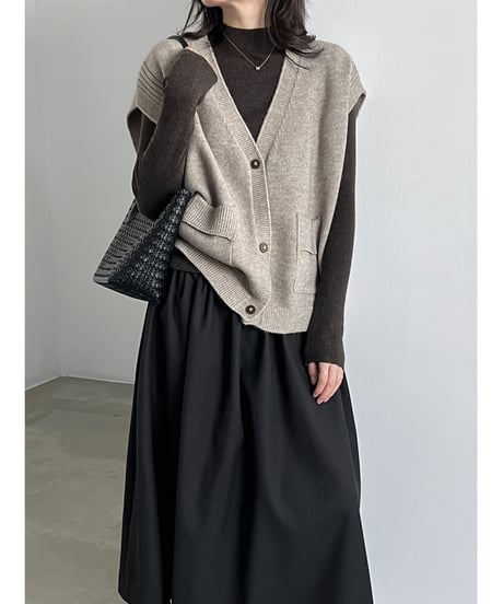 v-neck knit vest / 5color　hm3233