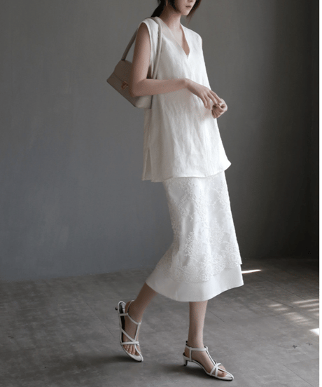 linen sleeveless top / 2color　hm2993