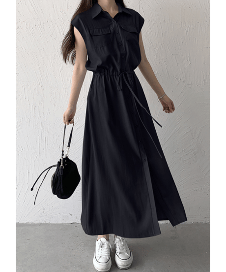 drawstring shirt dress / 3color　hm2991