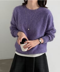 fuzzy crewneck sweater / 7color　hm3260
