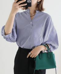 stripe puff blouse　hm3005