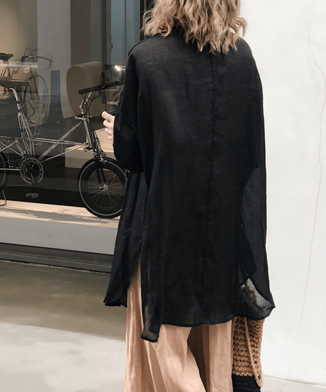 linen long tunic / 3color　hm2997