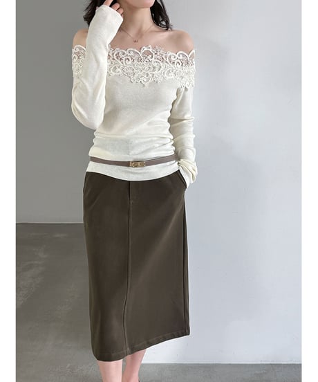 faux leather skirt　hm3237