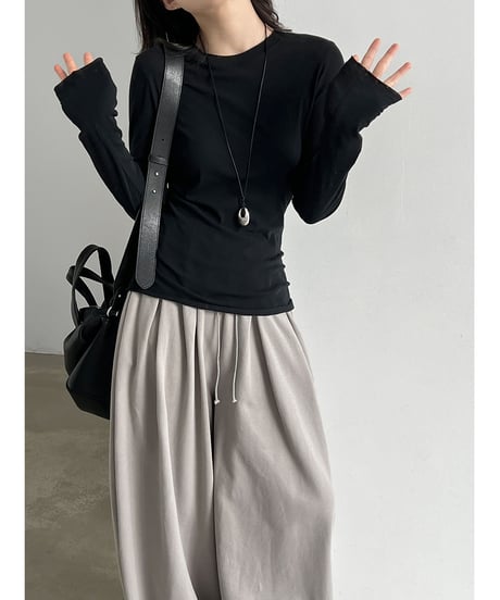 rolled neck tee / 4color　hm3250