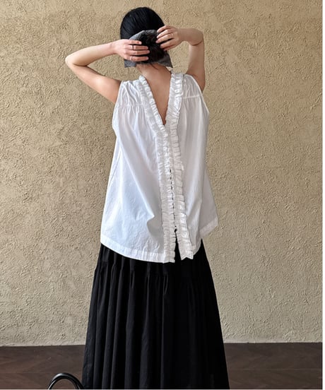 ruffle sleeveless blouse / 2color　hm3011