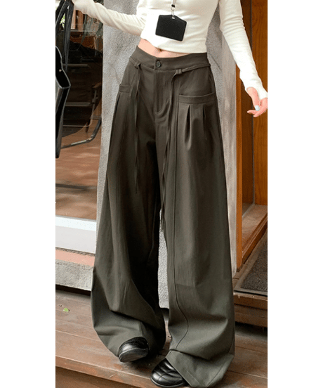 drawstring wide pants / 6color　hm1670