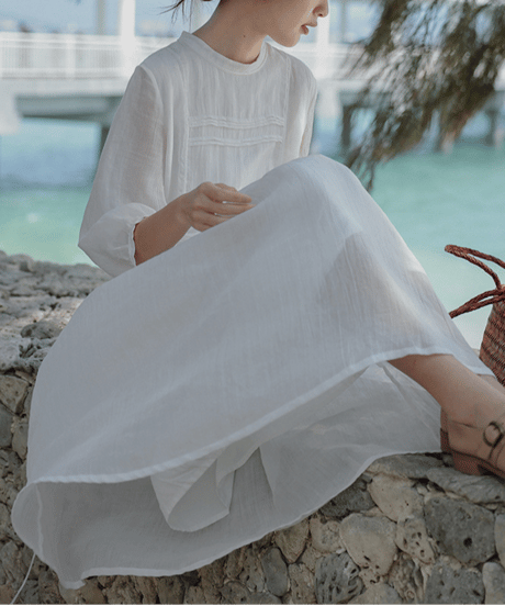 linen tie dress　hm2994