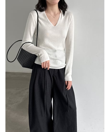 v-neck knit top / 4color　hm3265