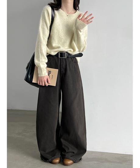 fuzzy crewneck sweater / 7color　hm3260