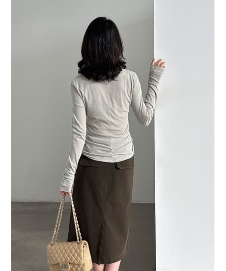 rolled neck tee / 4color　hm3250