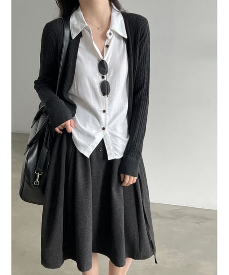 layered knit cardigan / 2color　hm3253