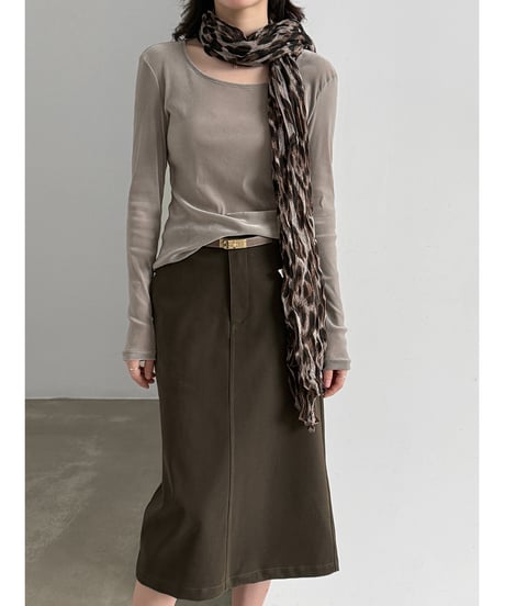 velvet u-neck top / 2color　hm3235