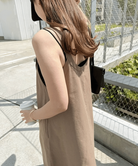 linen strap dress / 4color　hm3001
