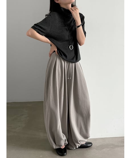 short-sleeve turtleneck top / 4color　hm3263