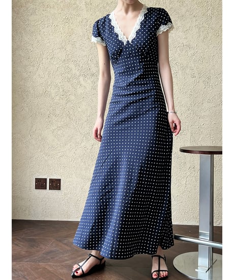 lace polka dress　hm3010