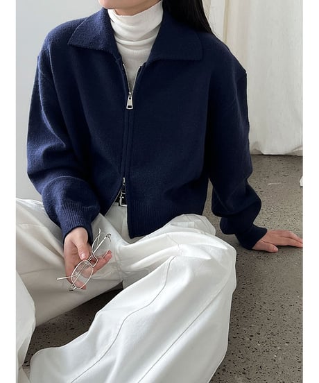 zip knit cardigan / 4color　hm3217