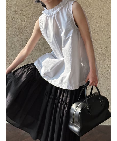 ruffle sleeveless blouse / 2color　hm3011