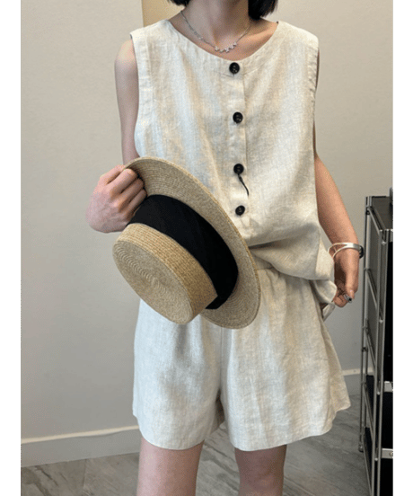 sleeveless shorts set / 2color　hm2996