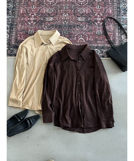 suede touch shirt / 2color　hm3259