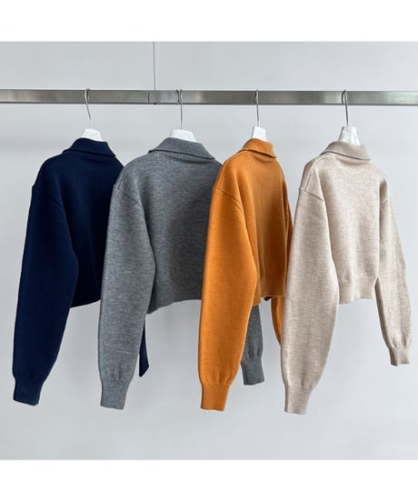 zip knit cardigan / 4color　hm3217