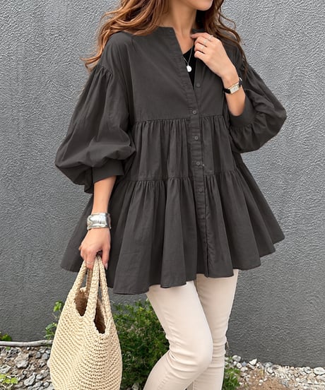 sheer smock blouse / 7color　hm2935