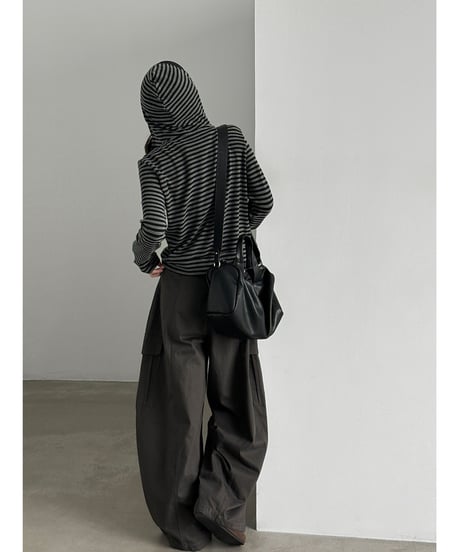 striped hood parka　hm3234
