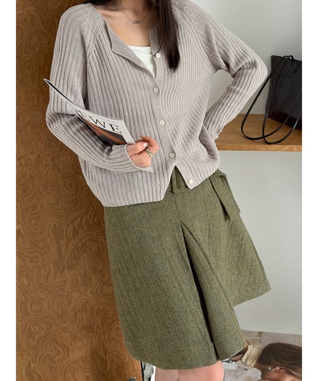 ribbed knit cardigan / 4color　hm3283