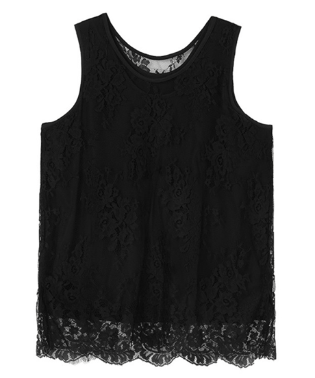 lace long vest / 2color　hm2995