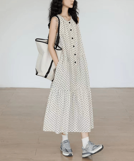 dot sleeveless dress　hm2989