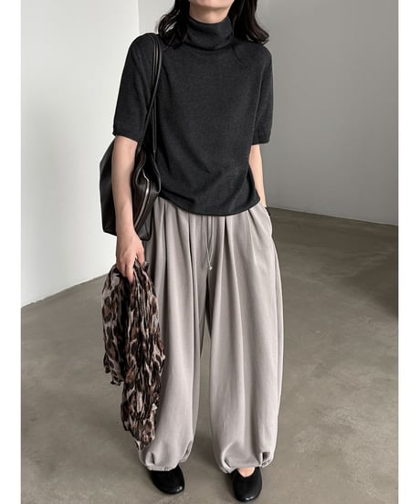 short-sleeve turtleneck top / 4color　hm3263
