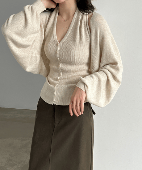 halter knit set / 3color　hm3243