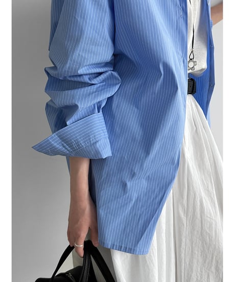 asymmetric stripe shirt / 2color　hm3251
