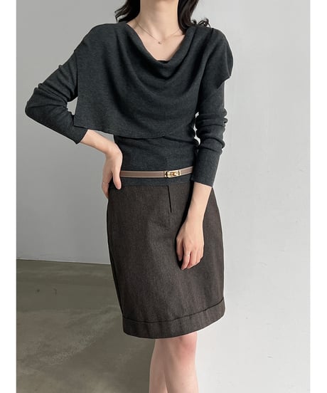 draped knit set / 3color　hm3264