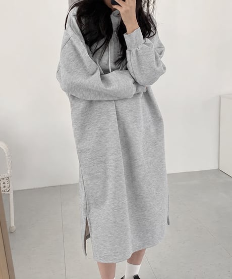 oversized hoodie dress / 4color　hm2628