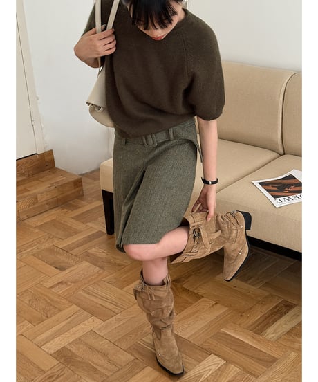 crewneck knit top / 4color　hm3285