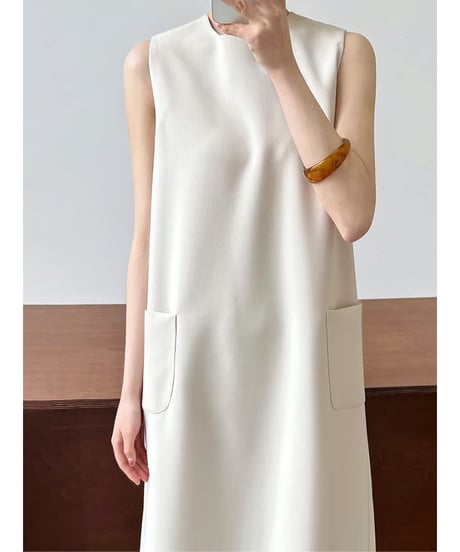 sleeveless pocket dress / 2color　hm3009