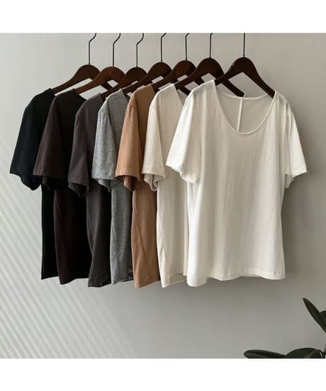 wide neck t-shirt / 7color　hm2280