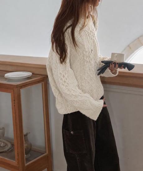 cable knit sweater / 3color　hm3227