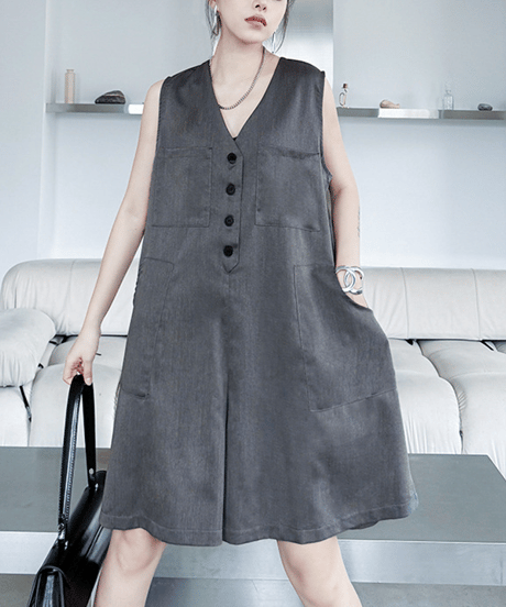 sleeveless romper / 2color　hm2112