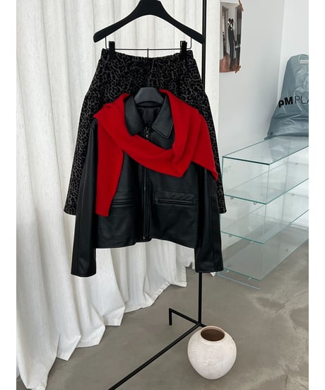 leather zip jacket　hm3236