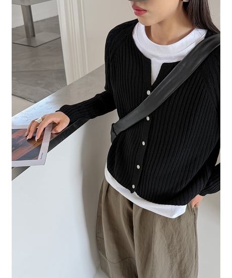 ribbed knit cardigan / 4color　hm3283