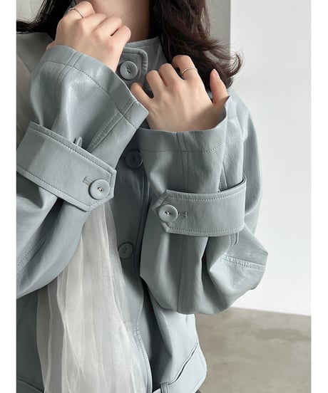 belted biker jacket / 2color　hm3248