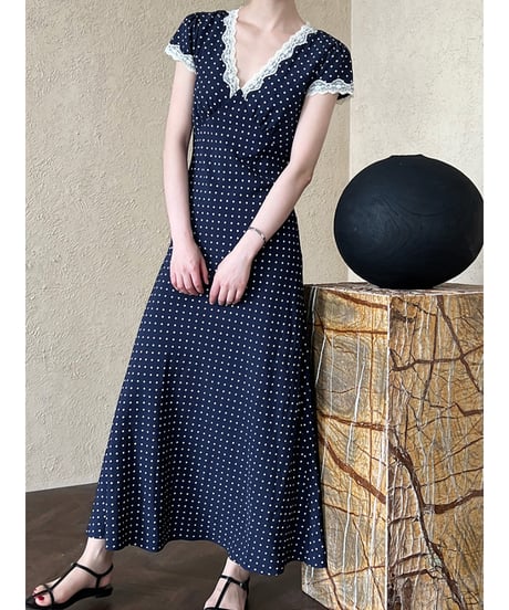 lace polka dress　hm3010
