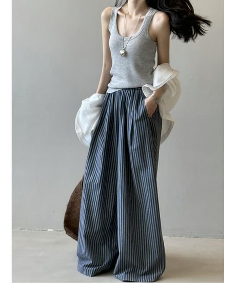 stripe wide pants / 2color　hm2987
