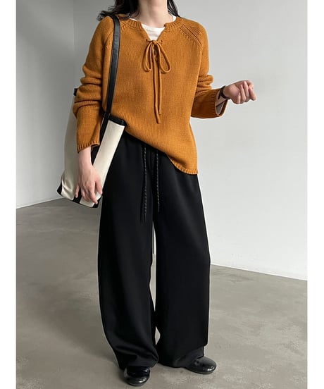 drawstring wide pants / 2color　hm3257